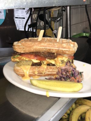 WoWffle Burger  at The Organic Grill in New York City