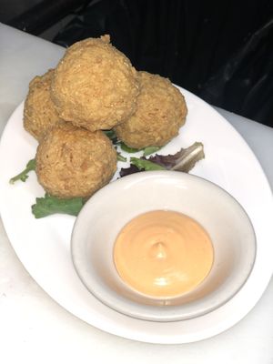 Gluten Free Mac and Cheese Bombs  at The Organic Grill in New York City