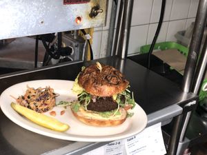 Our Falafel Burger is mutually recognizes to be one of the best in NYC  at The Organic Grill in New York City