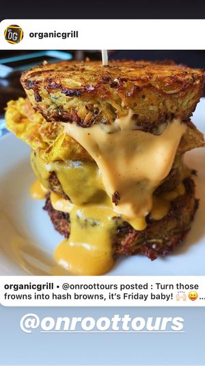 Brunch : Hush Brown Omelette Burger !  at The Organic Grill in New York City