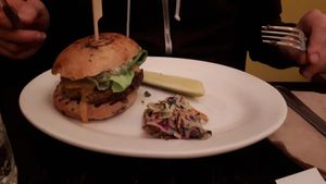 Green machine burger at The Organic Grill in New York City