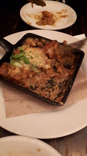 Chilli cheese fries (we couldn't wait to start them) at The Organic Grill in New York City