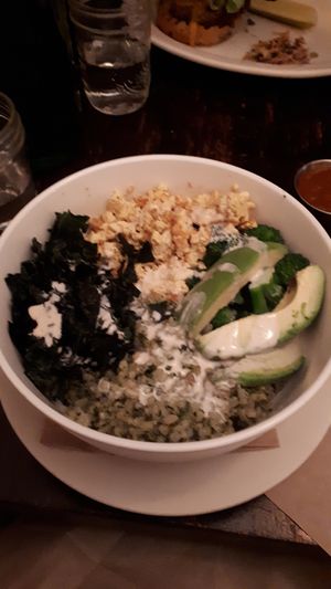 Green earth bowl at The Organic Grill in New York City