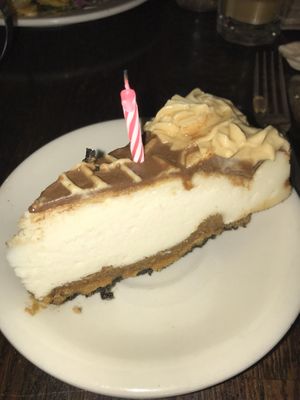 Birthday PB cheesecake good for non chocolate lovers like me at The Organic Grill in New York City