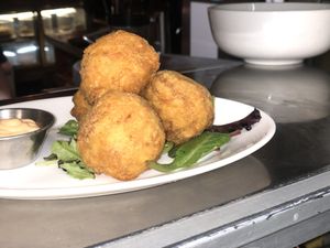 Gluten Free Mac & Cheese Bombs  at The Organic Grill in New York City