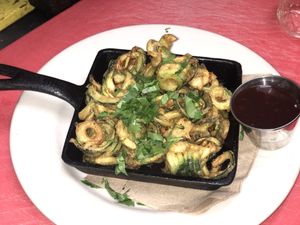 Zucchini Curly Fries  at The Organic Grill in New York City