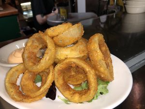 Gluten Free Onion Rings at The Organic Grill in New York City