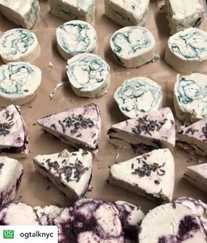 Cashew Cheeses for Valentines Day cheese board  at The Organic Grill in New York City