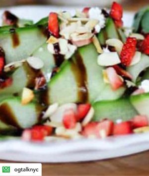Strawberry Cucumber Salad  at The Organic Grill in New York City