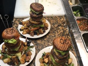 This is how three Burger Challenges look like . The team of three tried ... only two finished👨‍🍳👀 at The Organic Grill in New York City