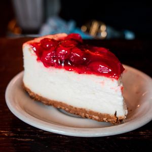 Vegan Cherry Cheesecake: one of the bestsellers on our dessert menu ! at The Organic Grill in New York City