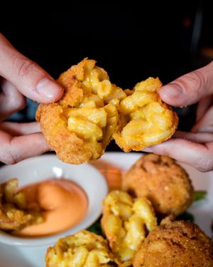 Mac and Cheese Bombs  at The Organic Grill in New York City