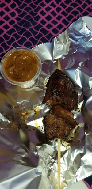 Seitan Mishkaki. Chewy and nicely cooked. at Ulu Dos Tres Taco in Zanzibar