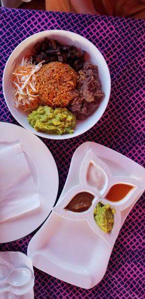 Burrito Bowl and Salsas at Ulu Dos Tres Taco in Zanzibar