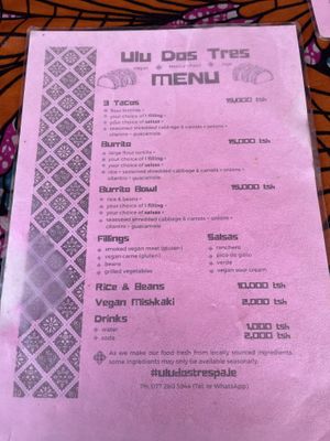   at Ulu Dos Tres Taco in Zanzibar