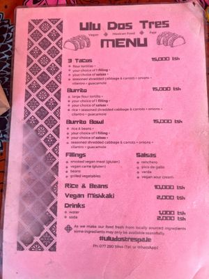  at Ulu Dos Tres Taco in Zanzibar