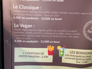 Menu at Impact Berliner Kebap in Paris