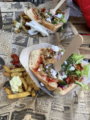 Vegan kebab with fries at Impact Berliner Kebap in Paris