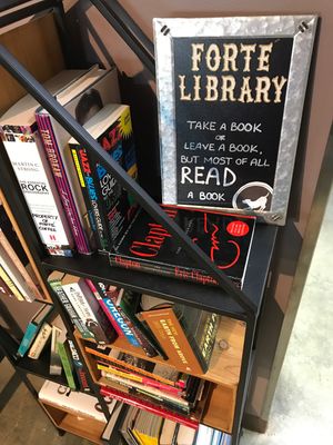 welcoming environment grab a book and relax at Forté Coffee in Benton Harbor