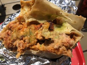 Veganito burrito with adobado  at El Veganito in La Mesa