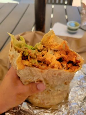 Giant burrito at El Veganito in La Mesa