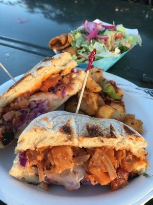 Sandwich de Jack and Potato Tacos! at El Veganito in La Mesa