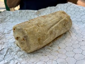 Burrito with carnitass  at El Veganito in La Mesa