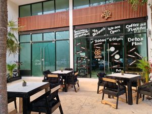 A/c indoor mezzanini at Elixir Juice & Bowl Bar in Tulum