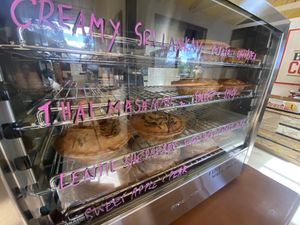 Mmmmm vegan pies!  at Lunawanna Store in Lunawanna