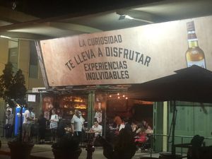 You can sit outside or inside (place is right in the corner —small but nice   at San Juan Smokehouse in San Juan