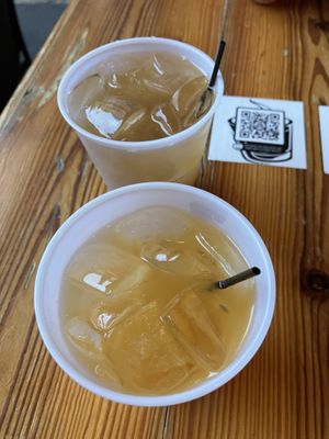 Happy hour fruit and rum drinks. Passionfruit and tamarind.  at San Juan Smokehouse in San Juan