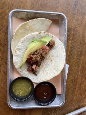 Brisket tacos with yummy barbecue sauce  at San Juan Smokehouse in San Juan