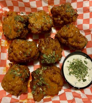Vegan buffalo wings with vegan ranch   at The Blok in Oklahoma City