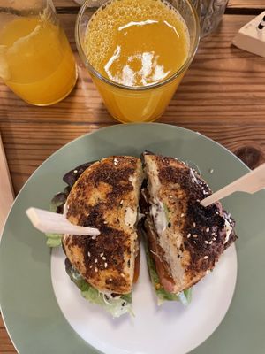 Bagel and lemonade   at The Lemonade Stand in Cologne