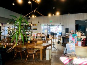 Inside the cafe at Cafe Slow in Tokyo