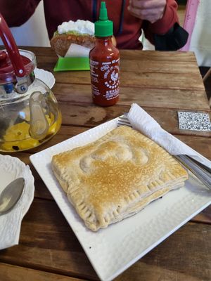 Chaparrita, pensé que sería de otra forma eso si, me recordó mucho a las empanadas de hoja que tienen. De todas formas estuvo deli. at Diabla Katana in Santiago
