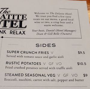 Menu aug 2021 at Mansfield Hotel in Mansfield