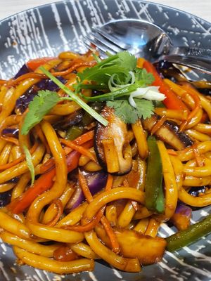 Wok fried udon ~ 3/5/21 at iVegan 爱素 - Thomson Plaza in Central Singapore