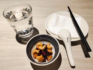 Free titbits and warm water while waiting at iVegan 爱素 - Thomson Plaza in Central Singapore