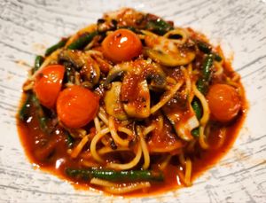 Tomato spaghetti (alliums free version) at iVegan 爱素 - Thomson Plaza in Central Singapore