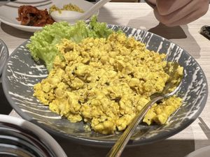 Tofu ‘eggs’ with plenty of yum Eric  at iVegan 爱素 - Thomson Plaza in Central Singapore