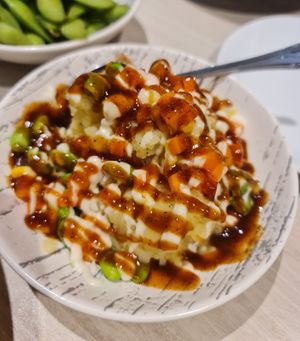 Mashed Potato with bbq sauce  ~ 6/7/22 at iVegan 爱素 - Thomson Plaza in Central Singapore