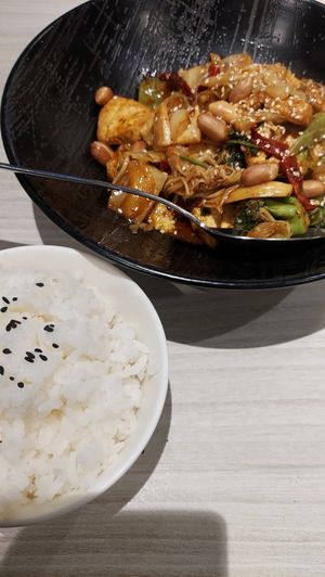 Mala with rice at iVegan 爱素 - Thomson Plaza in Central Singapore