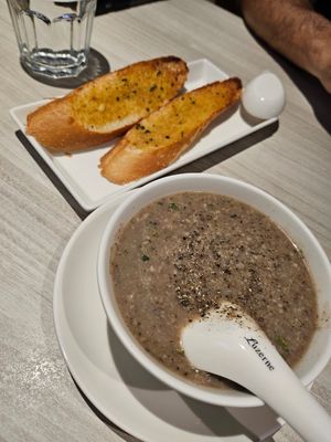 Garlic Bread with Mushroom Soup "~ 2/7/24 at iVegan 爱素 - Thomson Plaza in Central Singapore