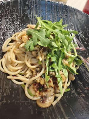 Mushroom Aglio olio 👍🏻 Feb 25 at iVegan 爱素 - Thomson Plaza in Central Singapore