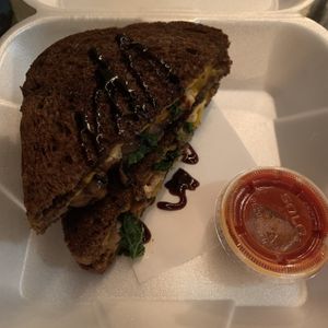 The artist, sub vegan cheese and add tofu   at The Grilled Cheese Gallery in St Augustine