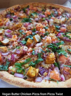 Vegan Butter Chikn Pizza at Pizza Twist in Roseville