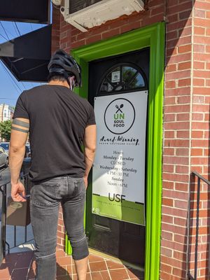 We are here Wednesday after 4 pm and you're definitely not open. at UnSoul Food in Philadelphia