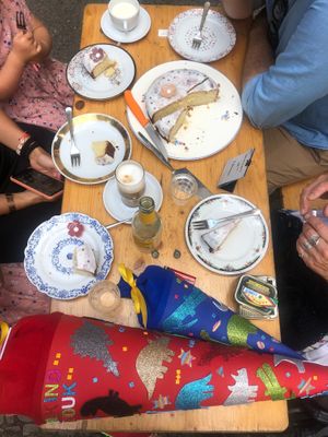 It's a neighborhood place at Pomeranze Kaffeebar in Berlin