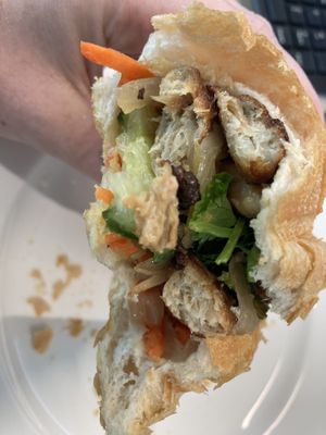 Looks like chicken! at Banh Mi Now in Brisbane